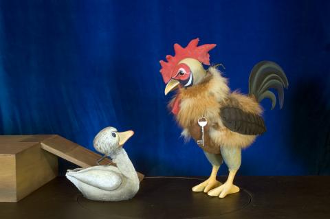 Das hässliche Entlein, Moussong Theater mit Figuren Das hässliche Entlein und der prächtige Hahn, Moussong Theater mit Figuren